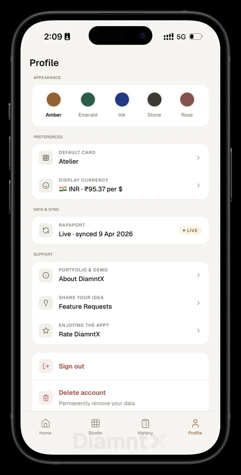 Live Rapaport sync screen